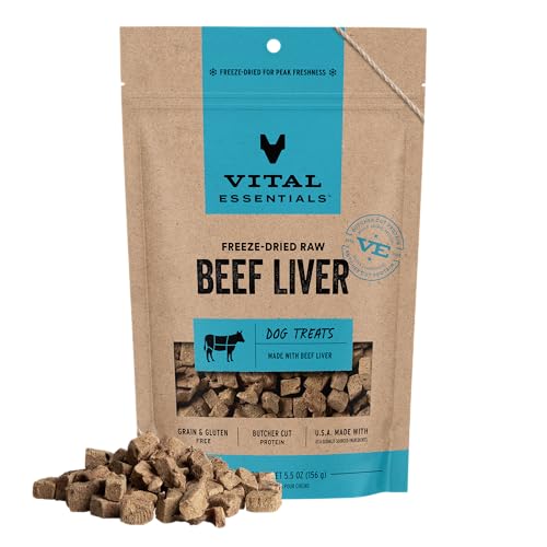 Image of Vital Essentials Freeze Dried Dog Treats | Beef Liver, Single Ingredient | Premium Quality | Grain Free Training Treats for Dogs, 5.5 oz Bag