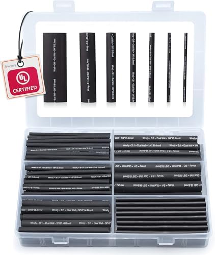 180 PCS Heat Shrink Tubing Kit (Black)