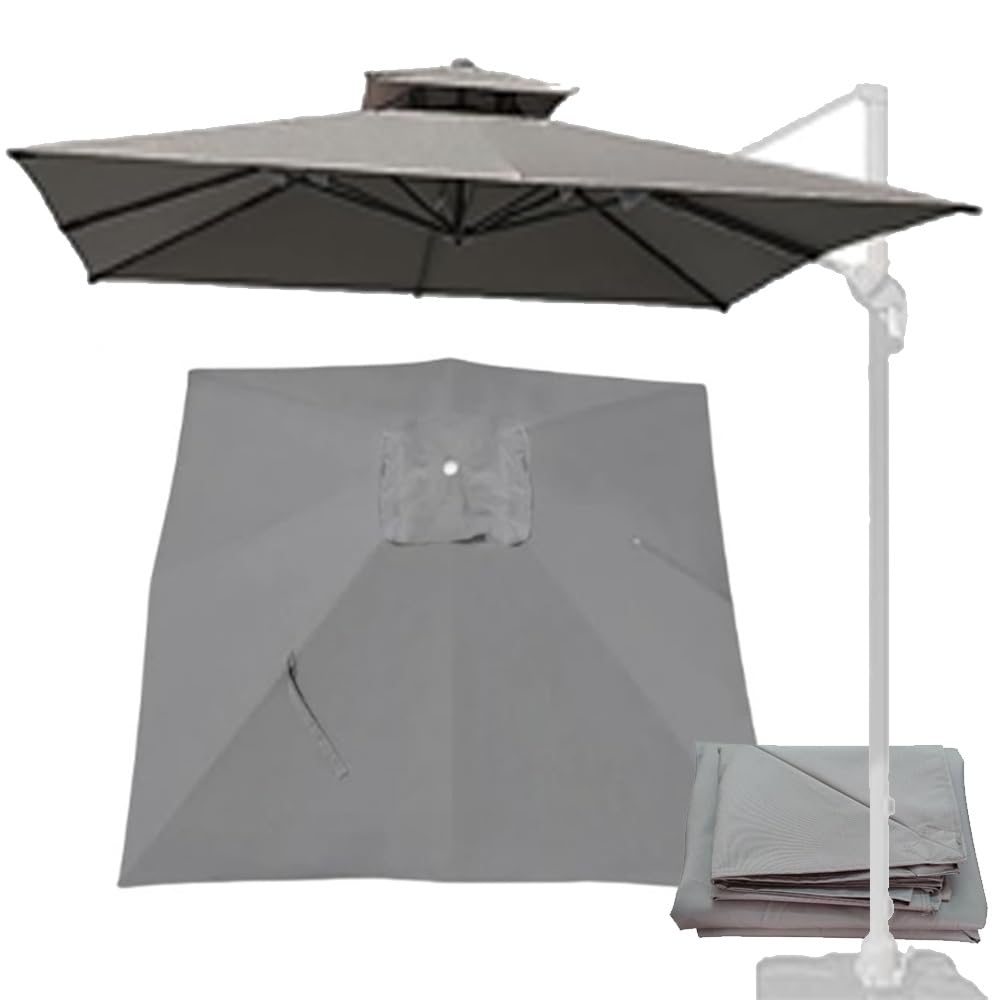 Kwadratowy wolnostojący balkon tarasowy Zamiennik markizy na parasol tarasowy 10x10ft dwuwarstwowy parasol ogrodowy na podwórko, basen zielony 300 x 300 cm (10 x 10 stóp)