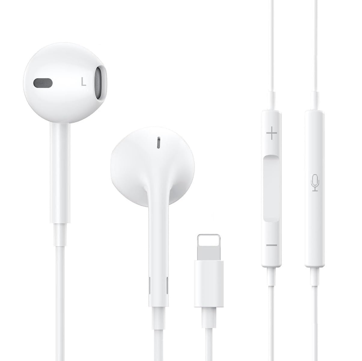 Apple Earbuds, [MFi Certified] iPhone Wired Earphones (Built-in Microphone & Volume Control) Noise Canceling Isolating Headphones for iPhone 14/13/12/11/XR/XS/X/8/7/SE