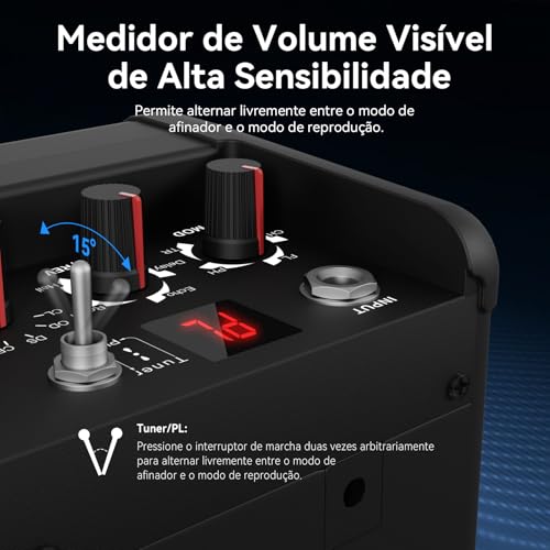 VEDO Mini Guitarra Baixo Amplificador Multi-Purpose, Multi-Efeitos, Delay, Reverb, Echo, Flanger, Co