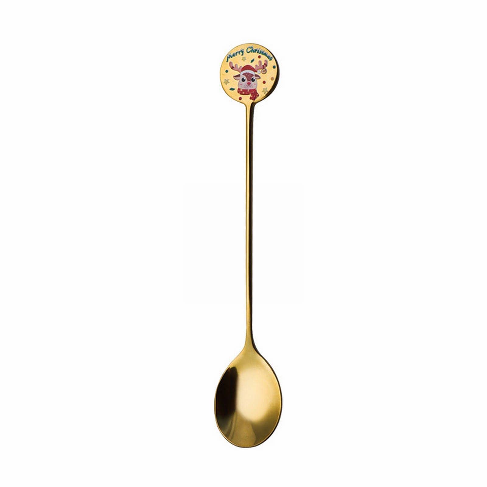 Stainless Steel Tableware Creative Cute Christmas Star Spoon Fruit Fork Coffee Dessert Spoon Rubber Table Mat (X-A, One Size)