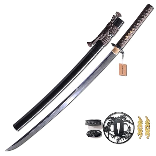 MURASAME 41'' Katana Sword T10 Steel Clay Tempered Razor Sharp Real Hamon Full Tang Nihonto