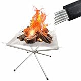 Portable Outdoor Fire Pit 16.3 Inch Foldable Fire Pits for...