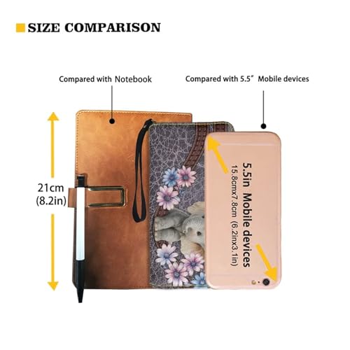 Image of Bulopur Floral Elephant Wristlet Wallet for Women Large Capacity RFID Phone Holder Clutch Purse Long Wallet Credit Card Holder Coin Money Clip PU Leather Zip Around Clutch Wallets