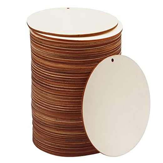 Kurtzy Discos de Madera Natural Sin Terminar con Agujero (Pack de 50) – 10 cm y 2,5 mm de Grosor - Madera Rodajas en Blanco - Circulo Madera para Manualidades, Posavasos, Adornos del Hogar