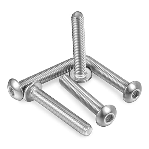 M8-1.25 × 12Mm Button Head Socket Cap Bolts Screws 304 Stainless Steel 18-8 Allen Hex Drive, Full Coarse Thread, 25Pcs #TOP2
