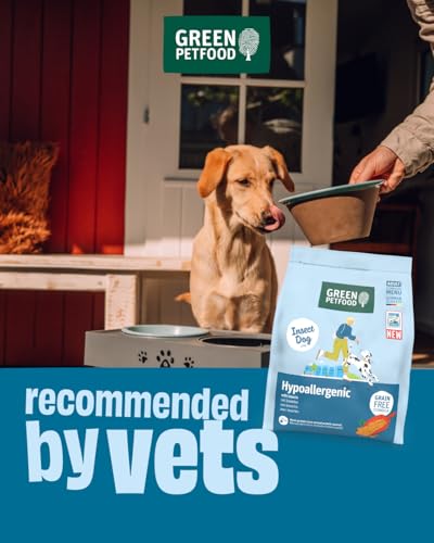 Green Petfood InsectDog Hypoallergen mit Insekten (3 x 3 kg) | Adult | Premium Trockenfutter für ausgewachsene allergische Hunde | getreidefrei | nachhaliges Hundefutter | German Quality | 3er Pack