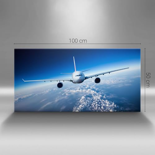 Murale d'art tableau photo sur toile avion 120x60cm de decoration de salon - 4