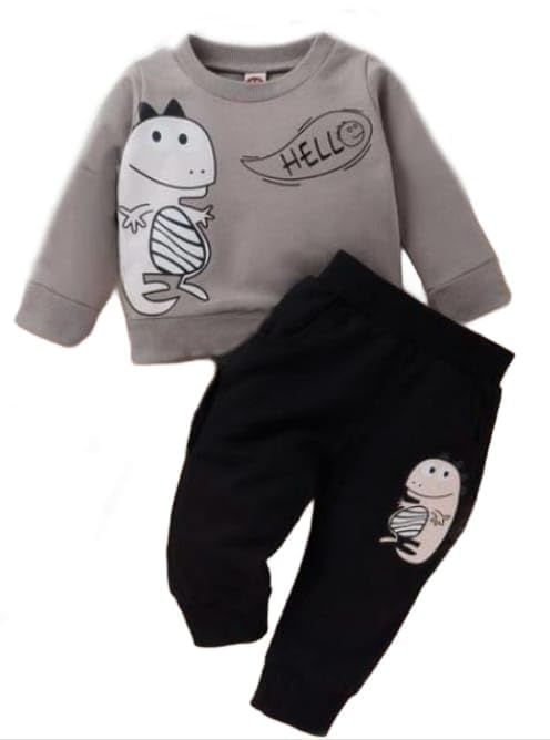 I.T Cotton Sweatshirt Pant Set for Boys | Printed Hosiery for Kids