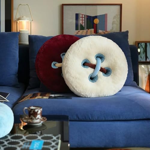 Oreiller d'assise duveteux bouton pour cocooning sur canapé et lit douillet - 6