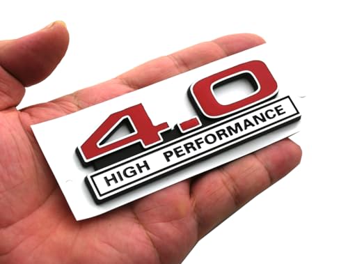 Image of 2pcs 4.0 Liter V6 High Performance Engine Emblems Badge 3D Decals Stickers Cars Trucks (Chrome Red)