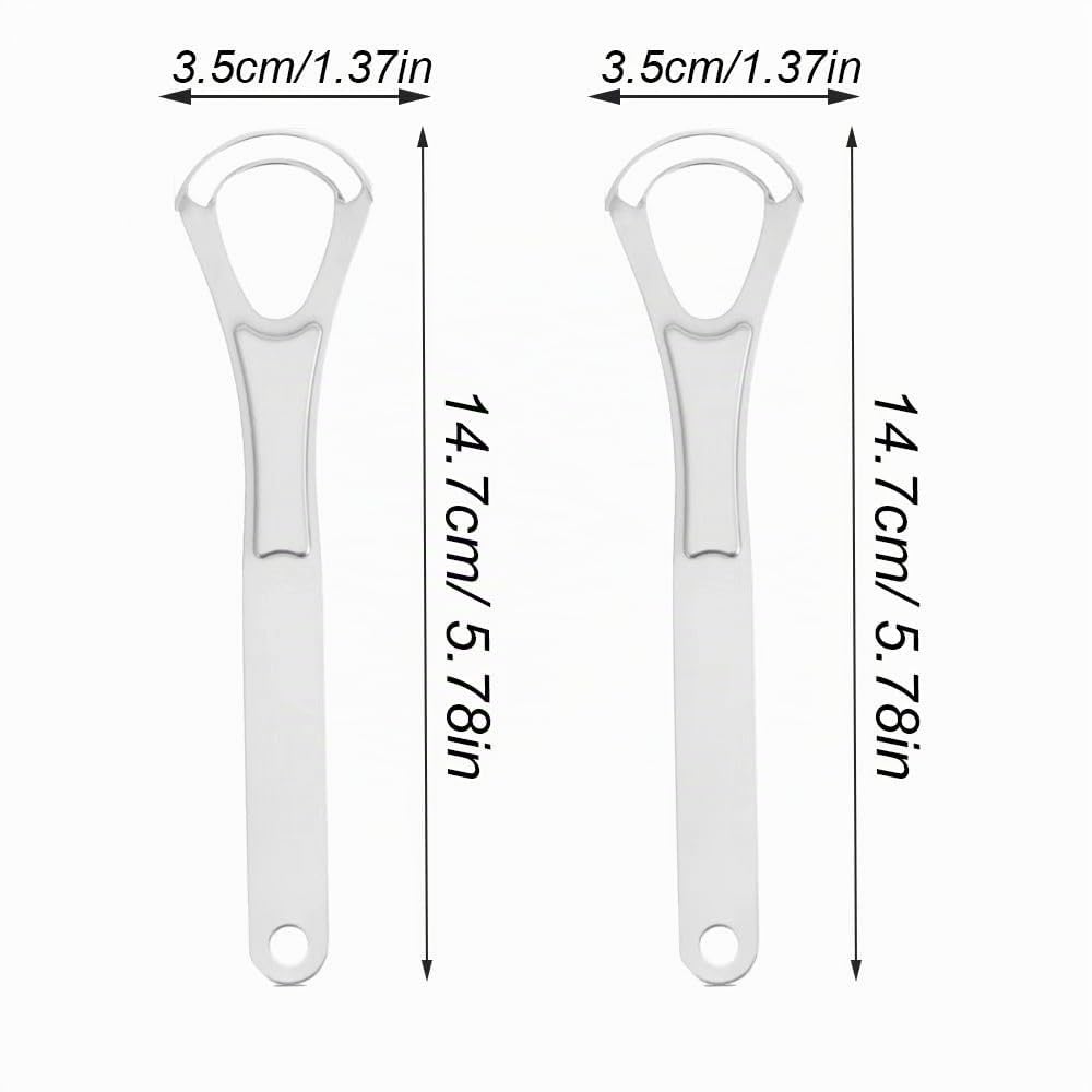 Pulisci Lingua, Pulisci Lingua in Acciaio Inox, Doppio Livello Pulitori di Lingua, Detergente per Lingua, Raschia Lingua in Acciaio Inox, Alito Fresco, Riutilizzabile
