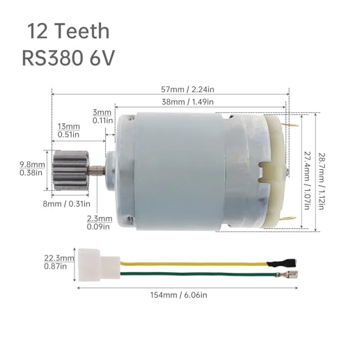 Motor R390 12V para reparar herramientas eléctricas con piñón de 12 dientes 4