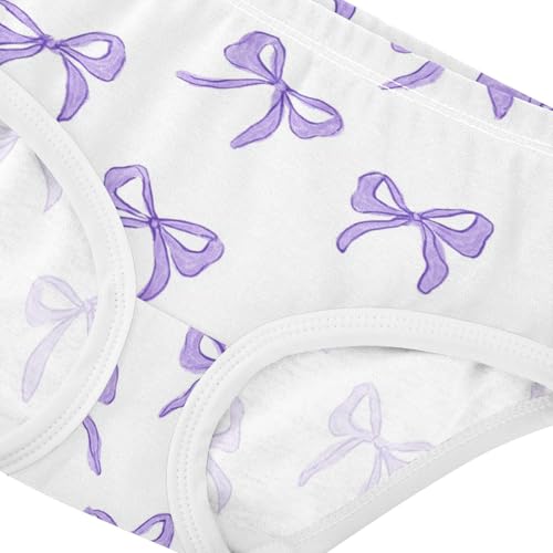 Wusikd Purple Bow Girls' Underwear Cotton Girls Briefs Soft Toddler Underwear 2T4
