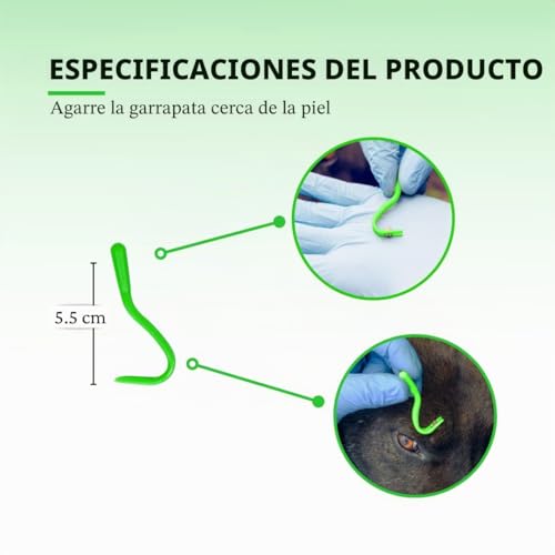 Miniatura 6 de Mydaisy Juego De 5 Pinzas Para Garrapatas Con Estuche Pinzas Para Garrapatas Gato Y Para Perros Protección Contra Garrapatas Para Personas Mascotas Y Niños Gancho Para Garrapatas