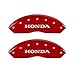 MGP Caliper Covers 20203SHOHRD Red Powder Coat Finish "Honda/H Logo" Engraved Caliper Cover with Silver Characters, Set of 4