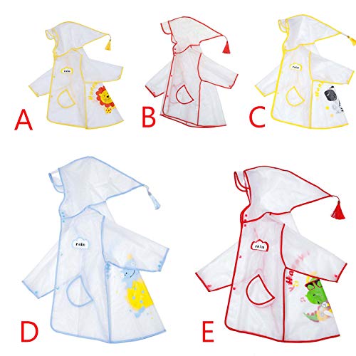 RNTOP Toddler Kid Raincoat Boys Girls Hooded Rain Poncho Water-Proof Rain Coat Student Lightweight (U1-Multicolor, 120) w1