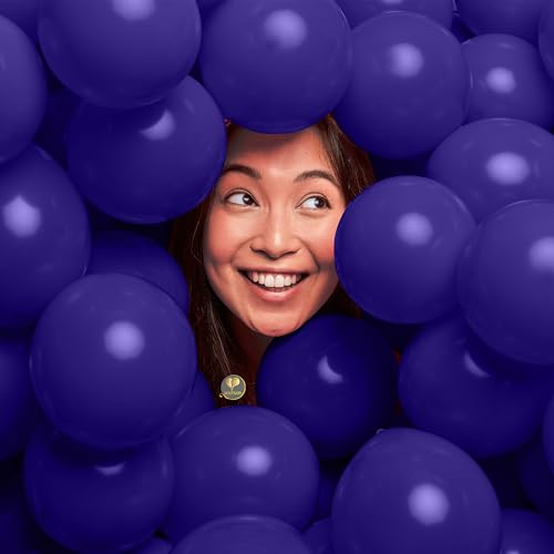 Image of AFTERLOON Natural Rubber Latex Mini Balloons 50 pcs Sapphire Blue 5 Inch, Plastic-Free Alternative Matte Color Durable Thickened Extra Strong Helium Float, Baby Shower Garland Arch Wedding Decor
