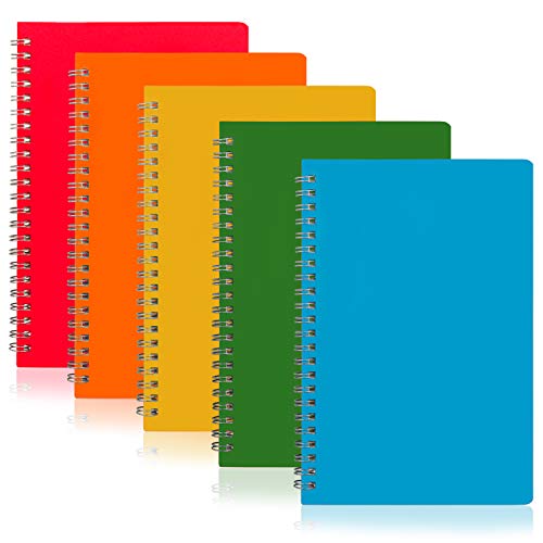 Spiral Notebook,5 Pack Colorful Spiral Notebooks Small Notebooks Spiral Bound Notebooks Study Book College Notebooks, Subject Notebooks Planner Notebooks (8.5" X 5.5") #TOP6