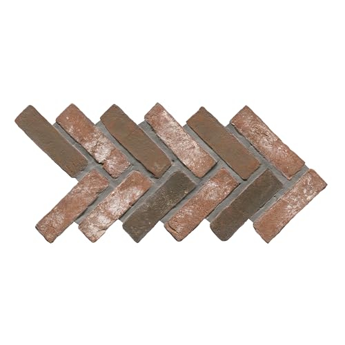MSI Noble Red 12.5 in. x 25.5 in. Clay Brick Herringbone Floor Tile, Brick Wall Tile For Bathroom, Kitchen Backsplash, Accent Wall Tile, And Shower Wall Tile