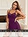 Avidlove Lingerie for Women Sexy Slutty Stripper Outfits Lace Babydoll Lingerie Dress V-Neck Sleeveless Nightgowns(Purple,Large)