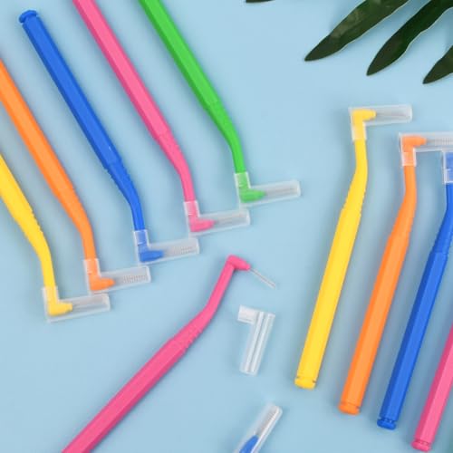 40pcs 5 Sizes Angled Interdental Brushes for Teeth Cleaning for Braces Cleaning, Multicoloured, 1 count (Pack of 40) - Image 4