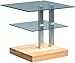 Produktbild HomeTrends4You 504717 Beistelltisch, 50 x 47 x 50 cm, kernbuche massiv geölt glas Rollen