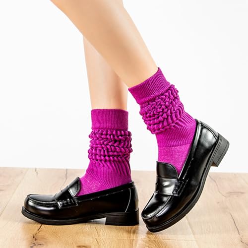 Image of Galsang Women's Slouch Socks, Long Scrunch Knit Casual Socks for Girls, B206