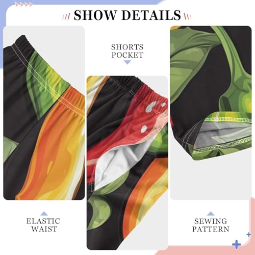 ZZXXB Chili with Leaves Boys Long Pants Soft Trousers Elastic Waist Kids Lounge Bottoms with Pockets S-XL4