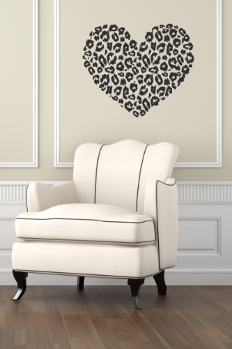 Housewares Wall Vinyl Decal Heart With Leopard Cheetah Dots Home Art Decor Kids Nursery Removable Stylish Sticker Mural Room 886 #TOP4