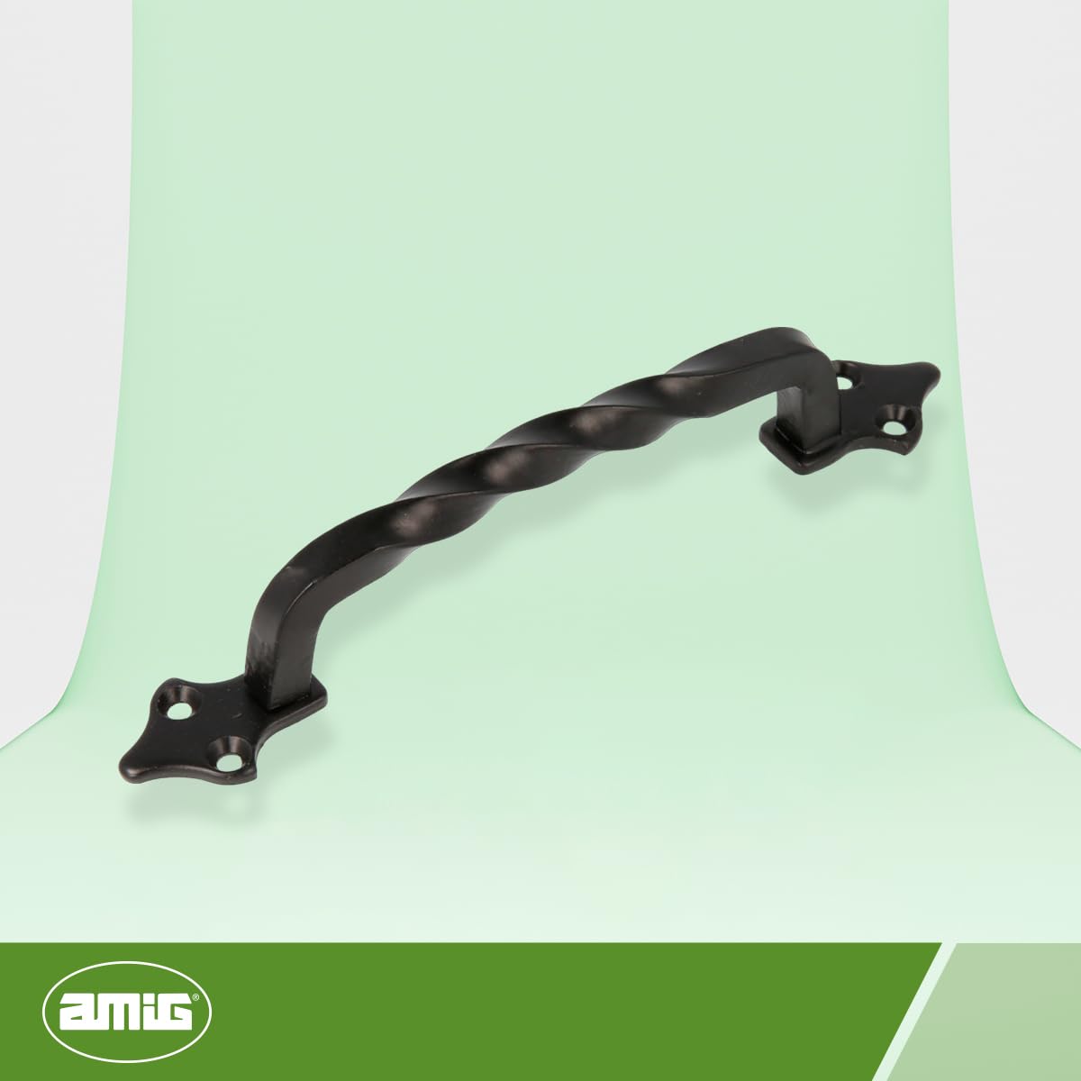 Amig - Tirador - Modelo 1002 - Fabricado en Acero - Herraje Rústico - Medida: 130mm - Sin Placa - Incluye Tornillería - Ideal para muebles - Acabado: Negro