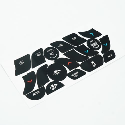 Image of Climate Control Button Decal Kit for Chrysler 200 & 300 2014-2017 - HVAC & Dash Switch Stickers