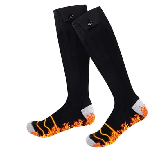 Heated Socks for Men Women - Rechargeable, Washable, Electric Heated Socks Up to 8 Hours with 4 Heating Levels for Hunting,Camping,Hiking,Skiing,Walking,Fishing,Cycling,Outdoor Work (Black&Light Grey)
