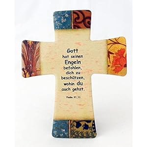 Keramische kruis met tekst “God hat…” ca. 15x12cm