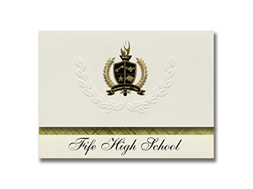 Signature Announcements Fife High School (Tacoma, WA) Graduation Announcements, Presidential style, Basic package of 25 with Gold & Black Metallic Foil seal