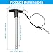 HARSKIYER T Handle Quick Release Pin 3/8 Inch Diameter, 100 mm Working Length Push Button Locking Pin, Stainless Steel Ball Lock Pin with Lanyard Cable for Speaker, Industrial, Fixture