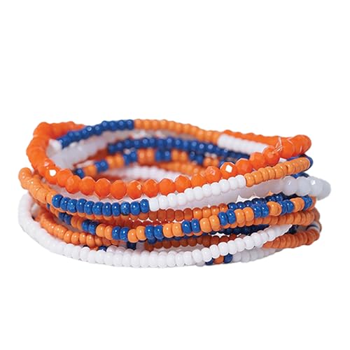 INK + ALLOY Game Day Bracelet Stacks, Beaded Bracelets for Football Gameday Outfits, Handmade Jewelry for College Students, Teachers, Football Moms, Set of 10