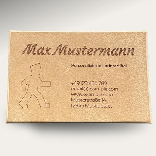 Visitenkarten aus echtem Rindsleder personalisiert Premium Business 10 Stück