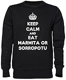 Keep Calm and Eat Marmita Or Sorropotun Negro Jersey Sudadera Unisexo Hombre Mujer Tamaño XXL Black Unisex Jumper Size XXL
