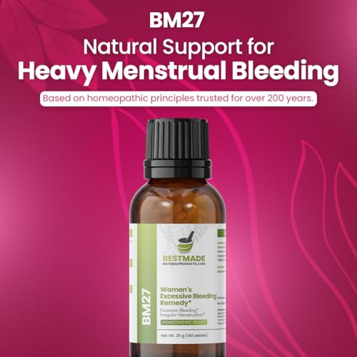 Image of Bestmade Women's Excessive Bleeding Remedy BM27 - Promotes Balance & Comfort During Menstruation, Menopause & Natural Support, 350 Pellets