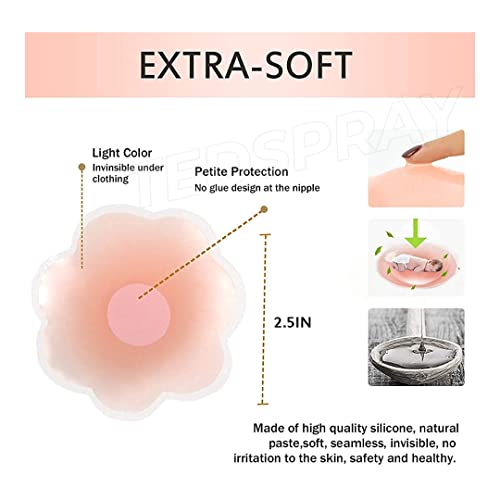 TEDSPRAY Pasties Silicone-Women's Reusable Nipple Cover - Silicone Nipple Cover Bra Pad - Adhesive Reusable Nipple Pads… - Image 3