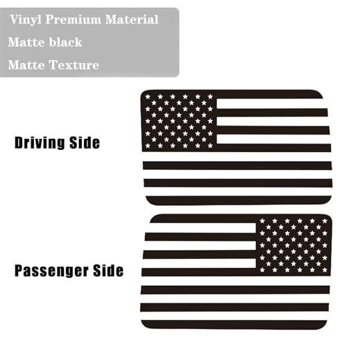 Image of Rear Window Flag Decal Fits Jeep Wrangler JK JKU 2011 2012 2013 2014 2015 2016 2017 2018 Exterior Accessories, Precut Back Side Window Vinyl American Glass USA Sticker (4 Door)