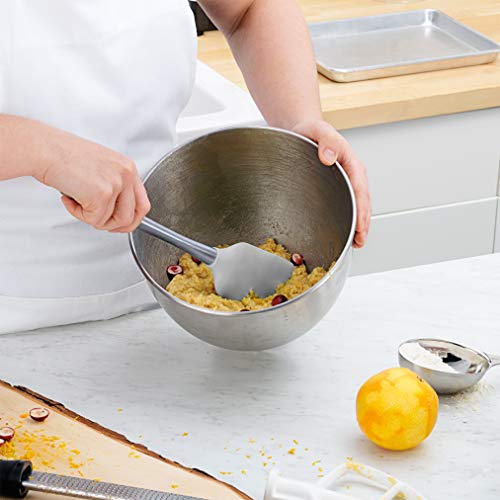 Tovolo Flex-Core Stainless Steel Handled Spatula Heat-Resistant & Bpa-Free Silicone Turner Head, Cast Iron & Non-Stick Cookware, Dishwasher-Safe, Oyster Gray #TOP29