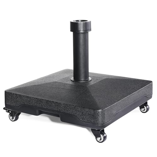 ABCCANOPY Durable 37.5lbs Capacity Fillable Patio Umbrella Base with Wheels (Black)
