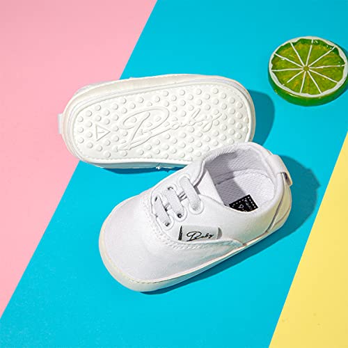 Image of Infant Baby Boys Girls Canvas Sneaker Toddler Slip On Anti Skid Newborn First Walkers Candy Shoes for 0-18 Months