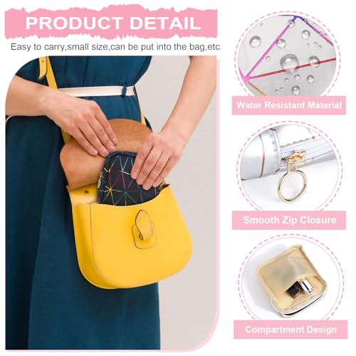Image of Sanitary Napkin Storage Bag, Menstrual Cup Pouch Nursing Pad Holder Tampon Bags Feminine Product Pouches Portable Period Kit Bag for Girls Women Ladies 2 Pack (Dazzling Black /Silver)