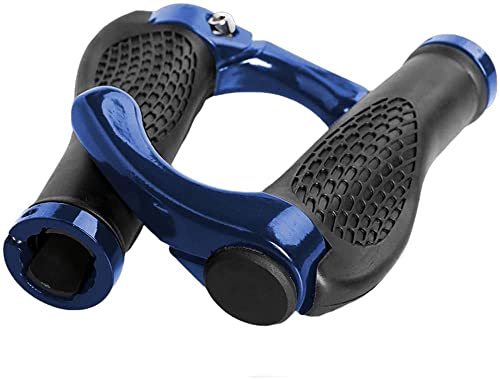 Mountain Bike Bicycle Handlebar Grips -Soft Bicycle Handlebar Grips with Non-Slip Rubber, Bike Handlebars for Scooter, Mountain Bike Grips (Blue)