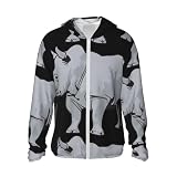 Herren-Sonnen-Kapuzenpullover, LSF 64, Fischer-Sonnenhemden, niedlicher Pinguin-Druck, UV-Hoodie-Jacke, durchgehender Reißverschluss, Schwarz, XL