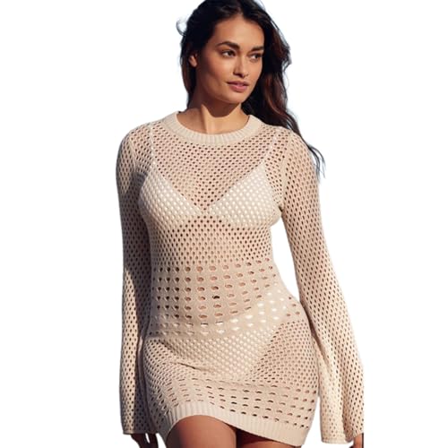 Robe de plage ajourée en tricot contre le vent frais et le soleil direct sur la peau